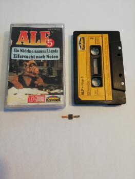 Alf Folge 5 Ein Mädchen namens Ronda/Eifersucht nach Noten Schwarz mit Gelben Aufkleber 835 171-4 Karussell(Schwarze Schrift)Filz muß geklebt werden+Innencover beschrieben